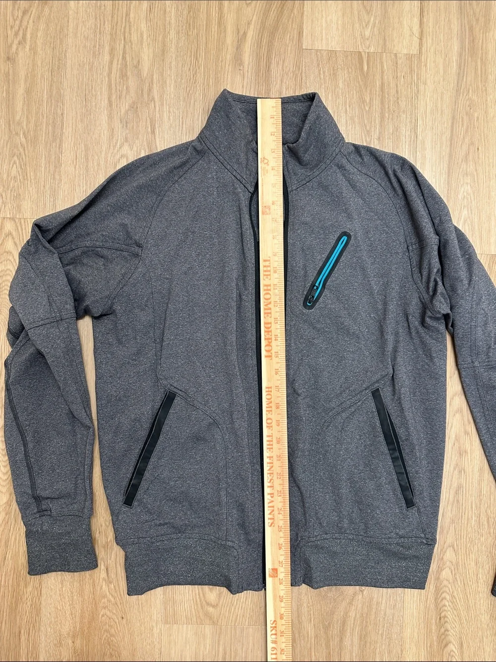 Men's Full-Zip Heather Gray Performance Jacket - Picture 4 of 4